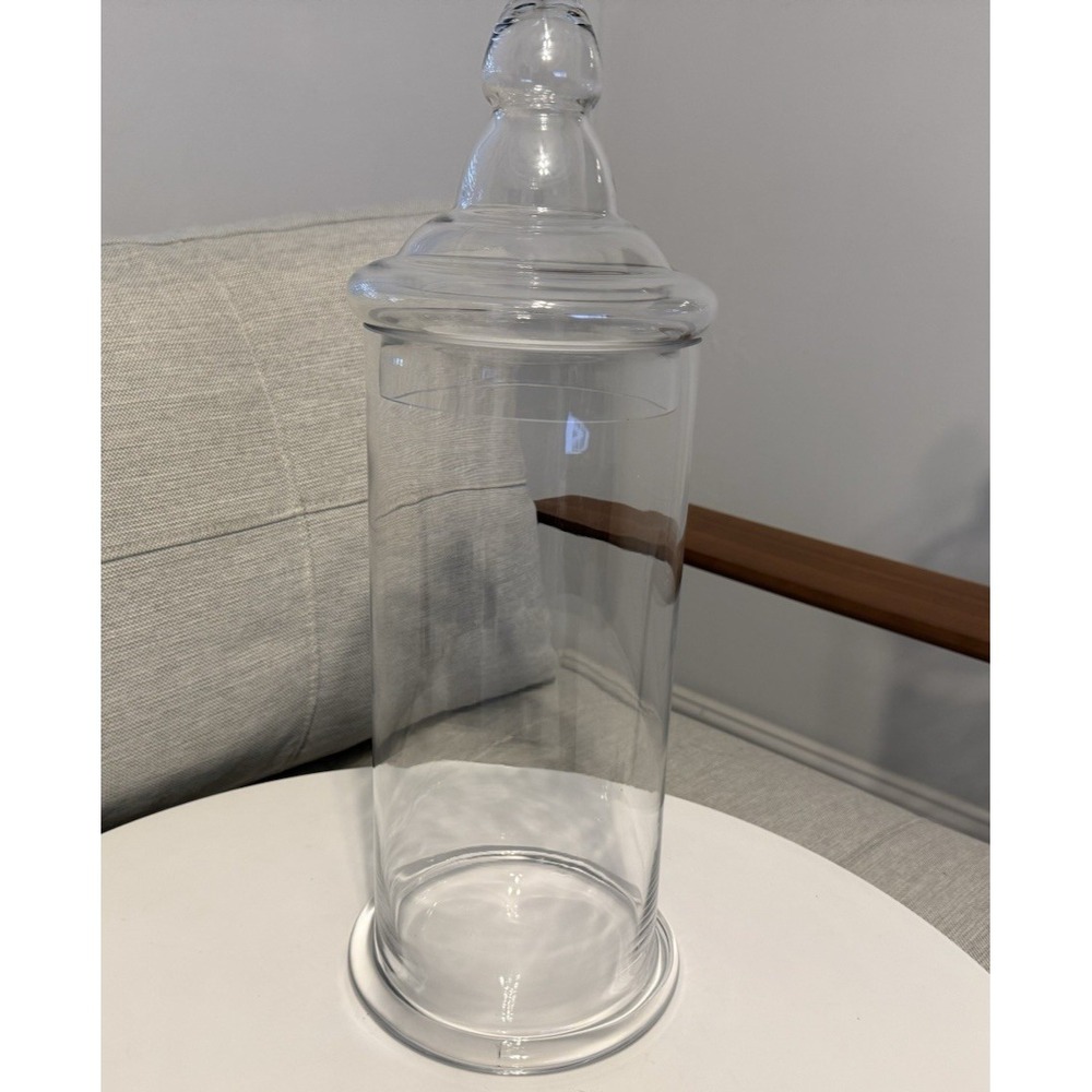 18" Tall Antique Victorian Blown Glass Apothecary Specimen Pharmacy Jar with Lid - Picture 8 of 12